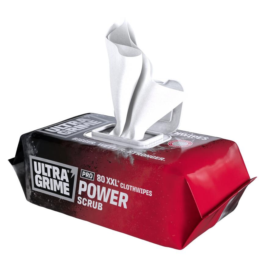 Ultragrime Powerscrub XXL Clothwipes 80pk