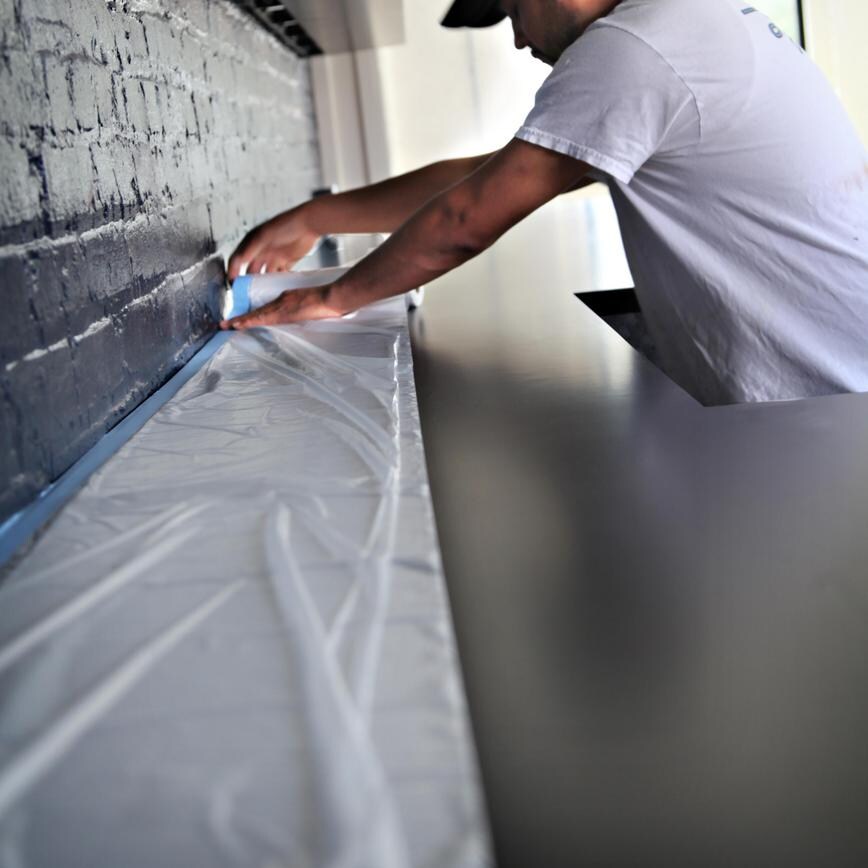Trimaco 22m x 2.4m Polythene Pre Taped Masking Film