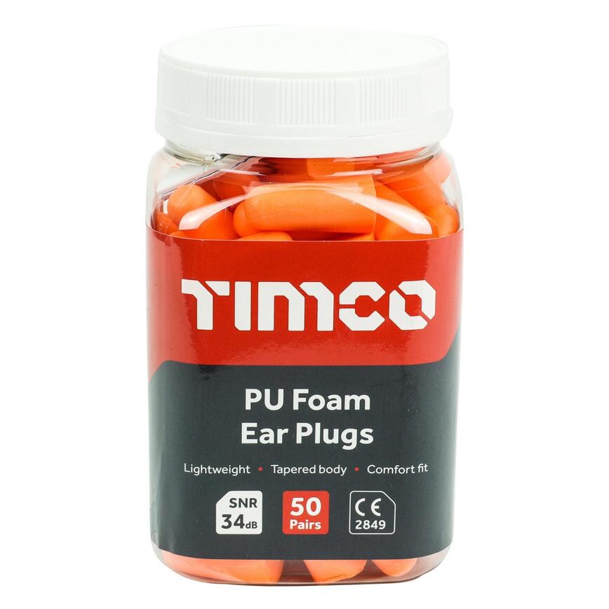 TIMCO PU Foam Ear Plugs 50 Pairs Tub
