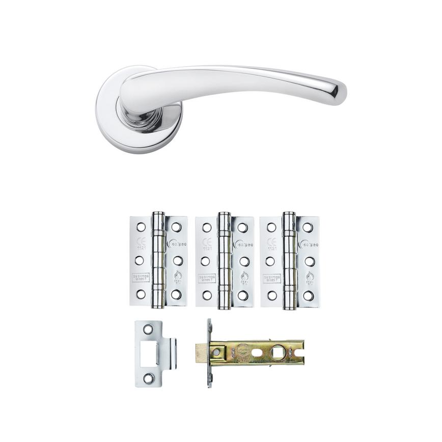 Garda Chrome Rose Handle Latch Pack