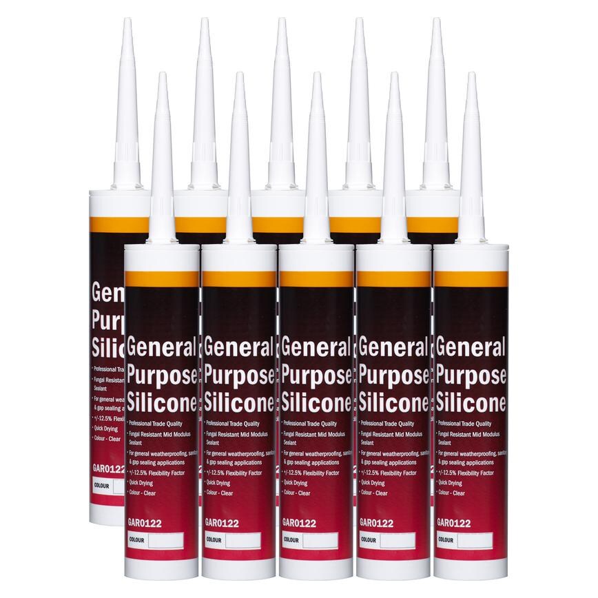 Howdens 310ml Clear General Purpose Sealant Pack of 10