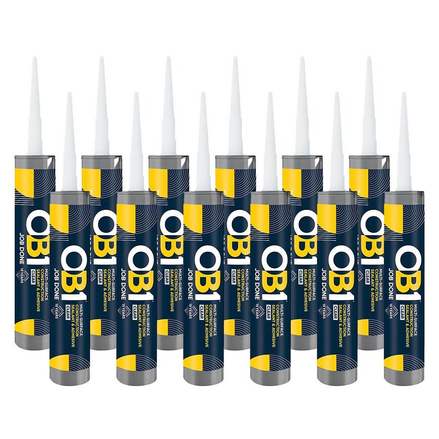 OB1 290ml Clear Adhesive and Sealant Pack of 12