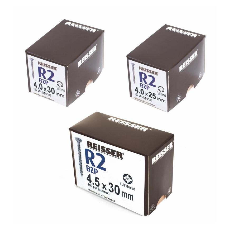 Reisser R2 Bright Zinc Plated Woodscrews