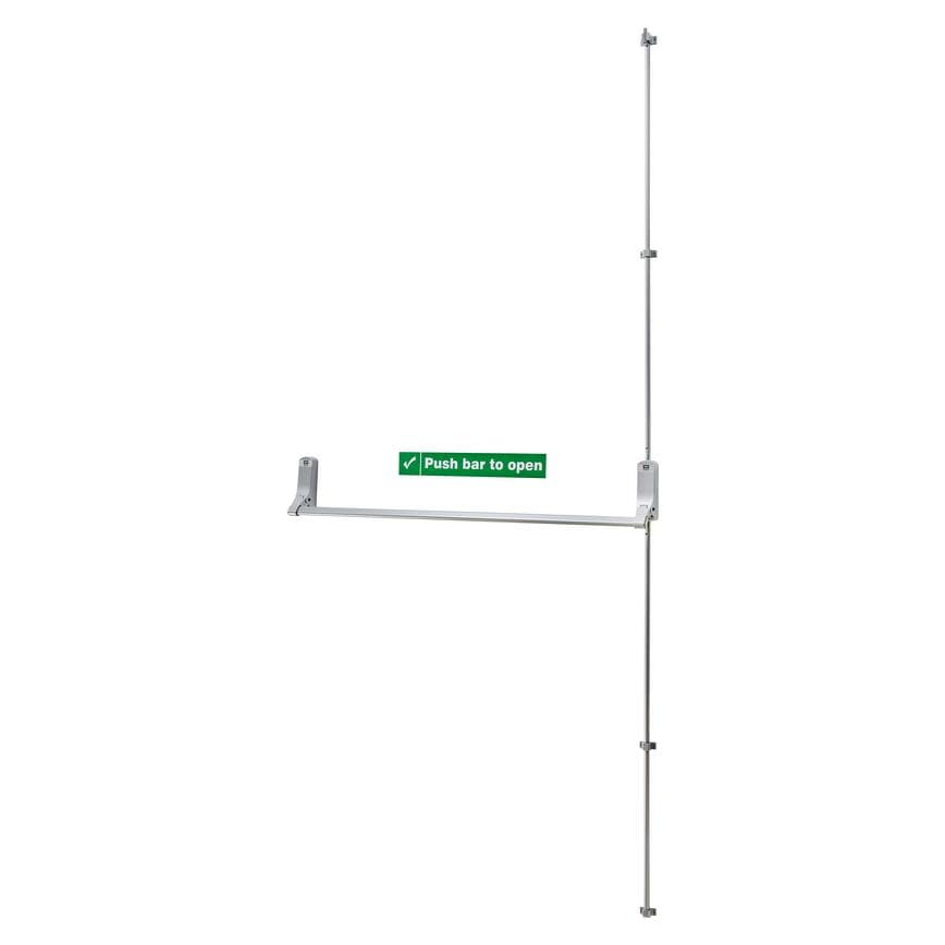 Union Panic Exit Bolt Single Door with 2 Point Locking - Silver