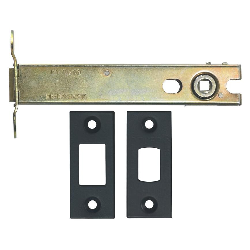 Matt Black 129mm Case 108mm Backset Bathroom Bolt