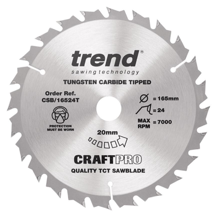 Trend Craft Saw Blade Combi 165mm X24T X20 Thin