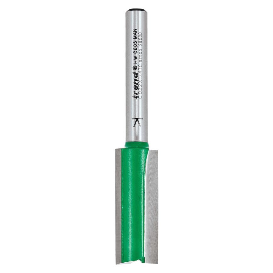 Trend 1/4" Shank 12.7mm x 31.8mm Two Flute Straight Router Cutter