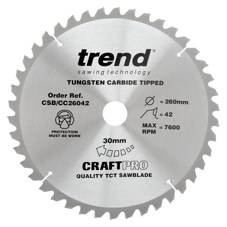 Trend Craft Pro260mm x 42T MitreSaw Blade