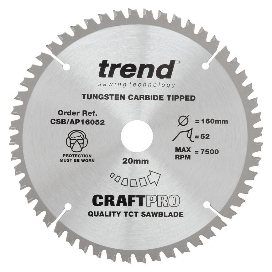 Trend Craft Pro160mm x 52T Circular Saw Blade