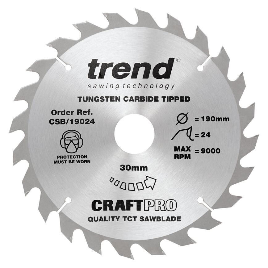 Trend Craft Pro190mm x 24T Circular Saw Blade