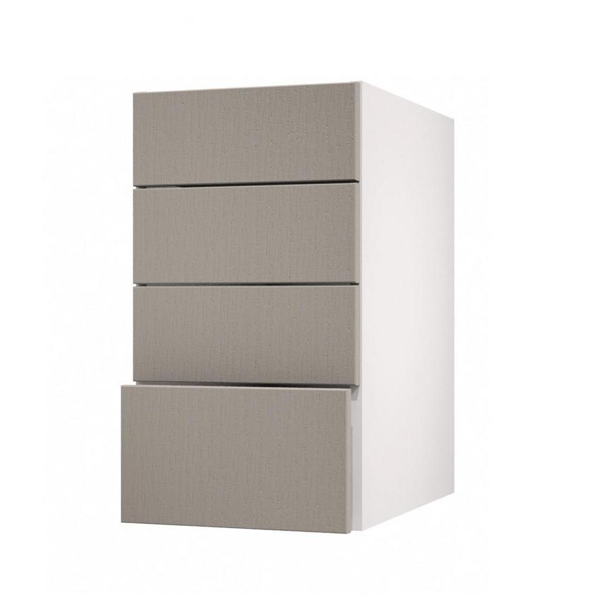 Allendale Pebble 400mm x 227mm Drawer Front Shown with the Drawer Open at an Angle as Part of a Full Drawer Unit