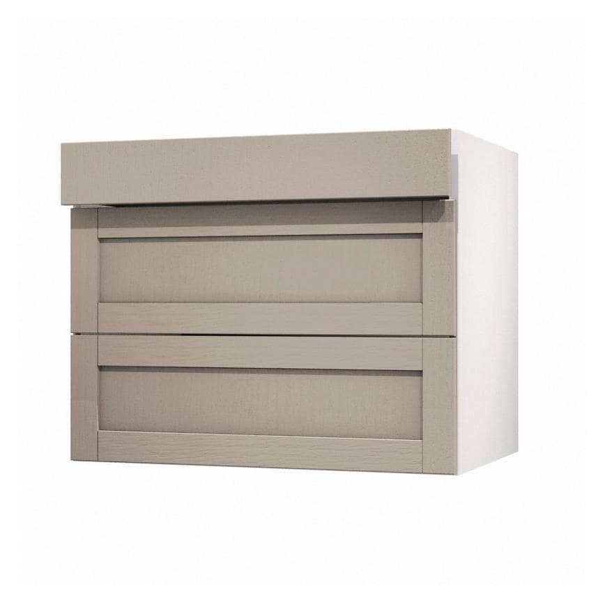 Allendale Pebble 900mm x 160mm Drawer Front Shown with the Top Drawer Open at an Angle as Part of a Full Drawer Unit