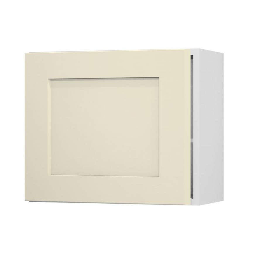Chelford Ivory 600 Tall Integrated Microwave Topbox Door Open