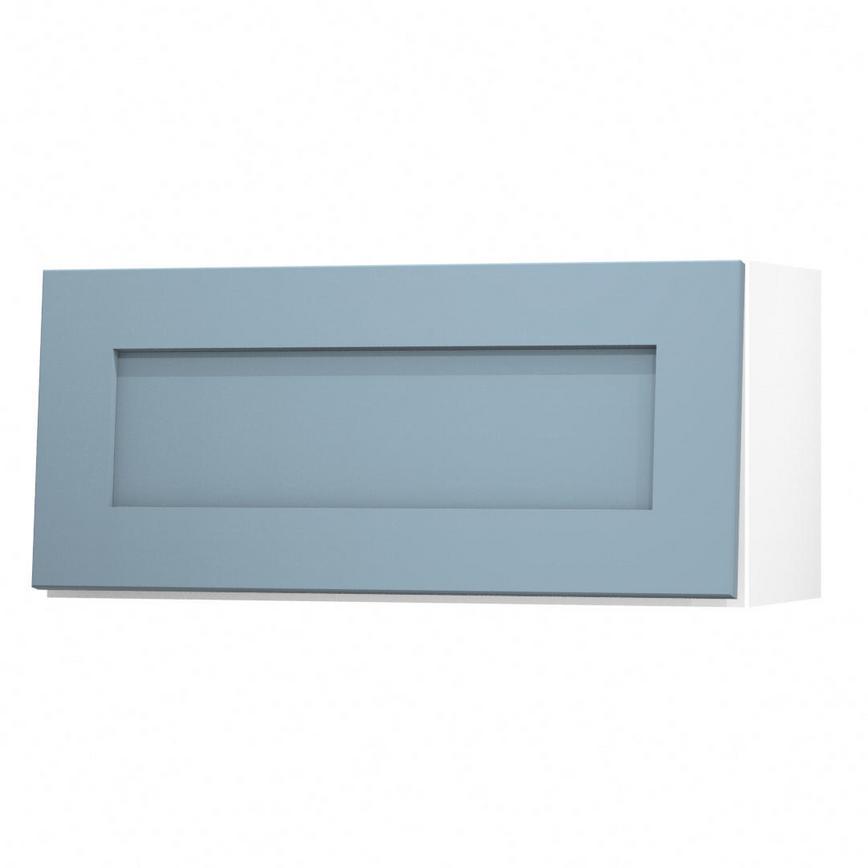 Chelford Dusk Blue 800 Half Height / Pan Drawer Door Open