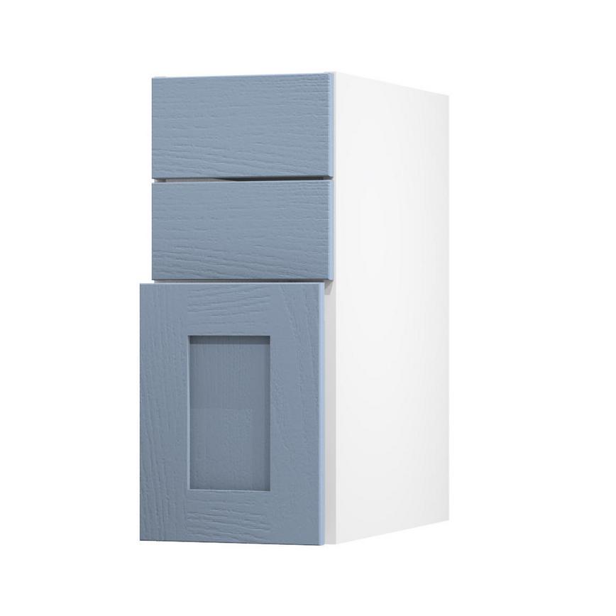 Chilcomb Dusk Blue 300 Pan Drawer Door Open