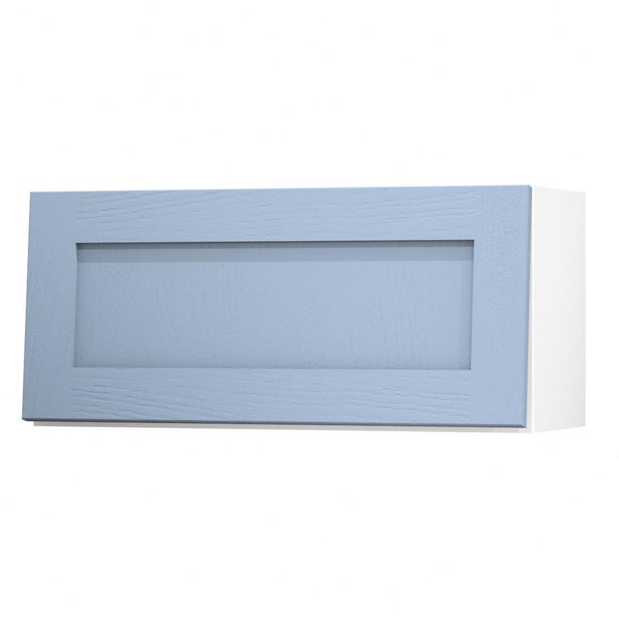 Chilcomb Dusk Blue 800 Half Height / Pan Drawer Door Open