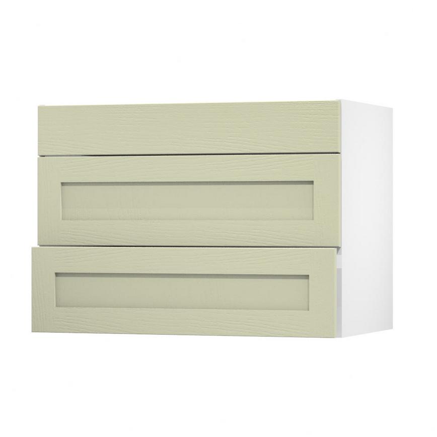 Chilcomb Sage Green 1000 Fridge Freezer Wall Door Open