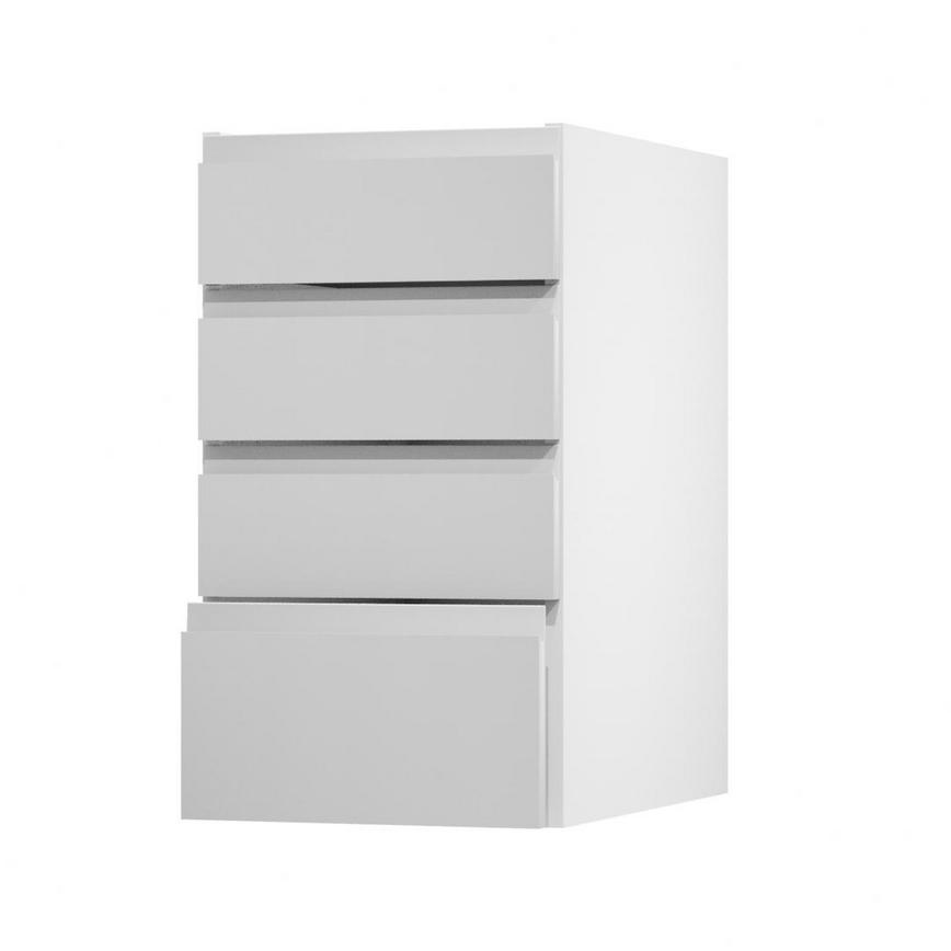 Clerkenwell Gloss Dove Grey 400 Deep Drawer Door Open