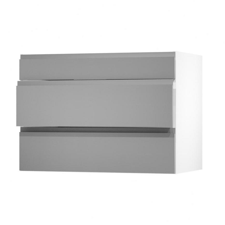Clerkenwell Gloss Slate Grey 1000 Fridge Freezer Wall Door Open