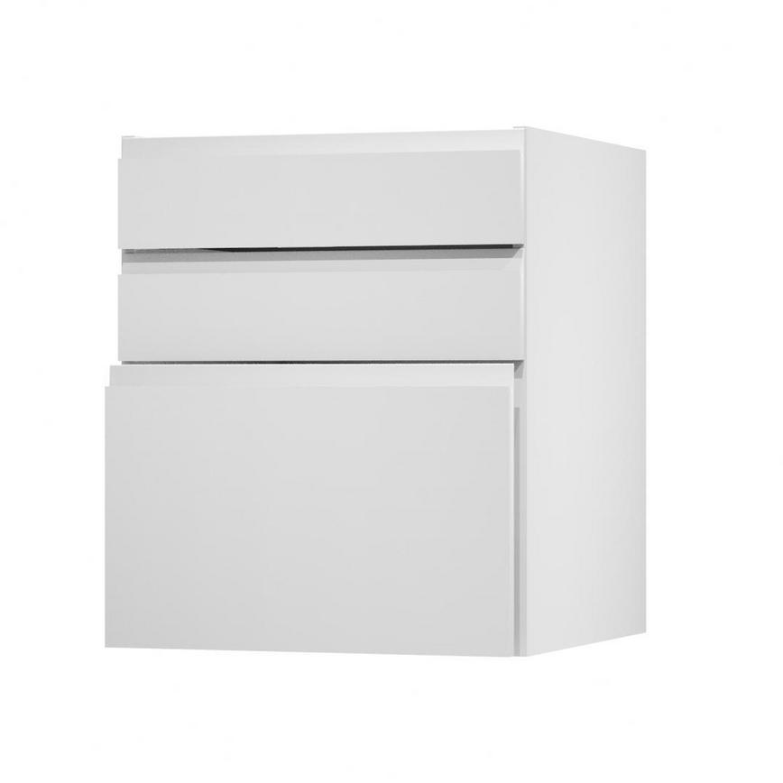 Clerkenwell Gloss White 600 Hob / Pan Drawer Door Open