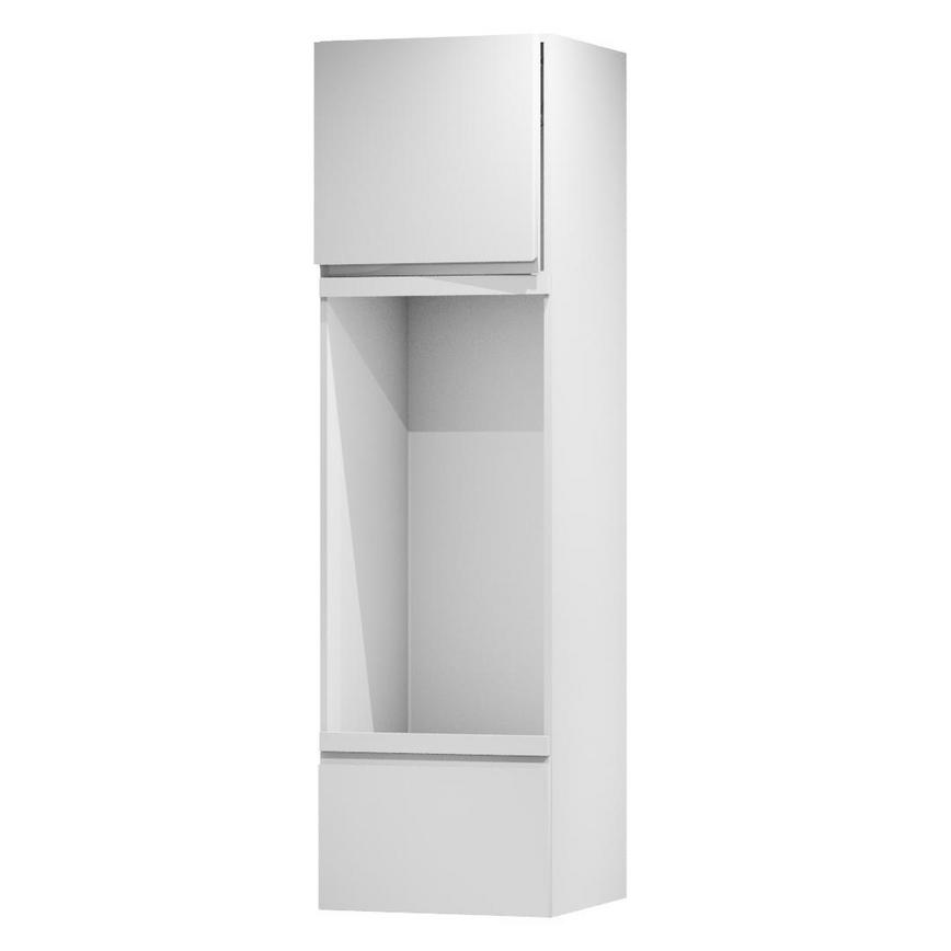 Clerkenwell Gloss White 600 Tall Appliance Tower Door Open 570mm