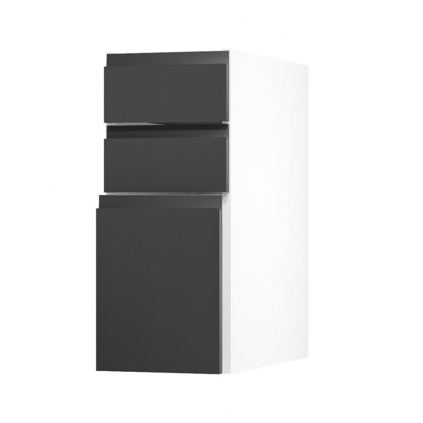 Clerkenwell Super Matt Charcoal 300 Pan Drawer Door Open