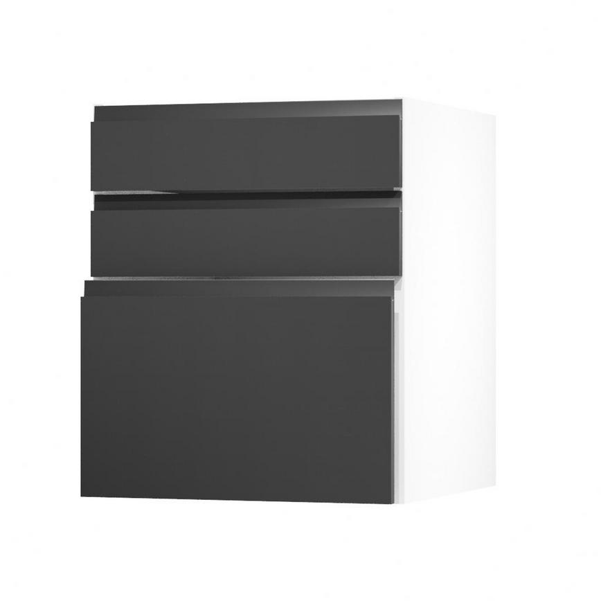 Clerkenwell Super Matt Charcoal 600 Hob / Pan Drawer Door Open