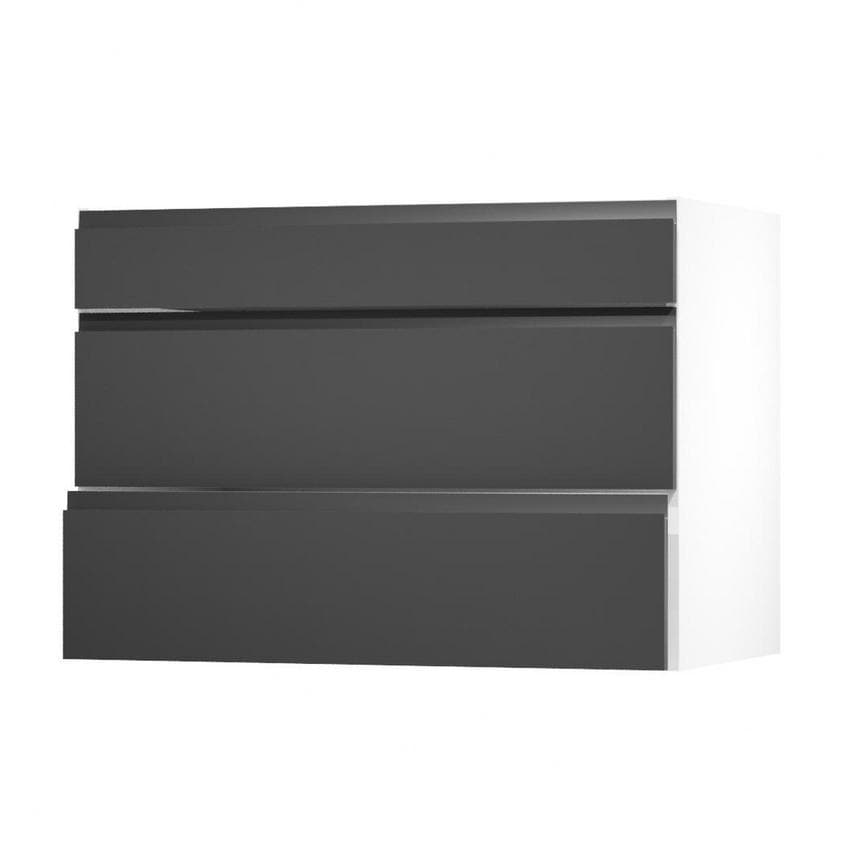 Clerkenwell Super Matt Charcoal 1000 Fridge Freezer Wall Door Open