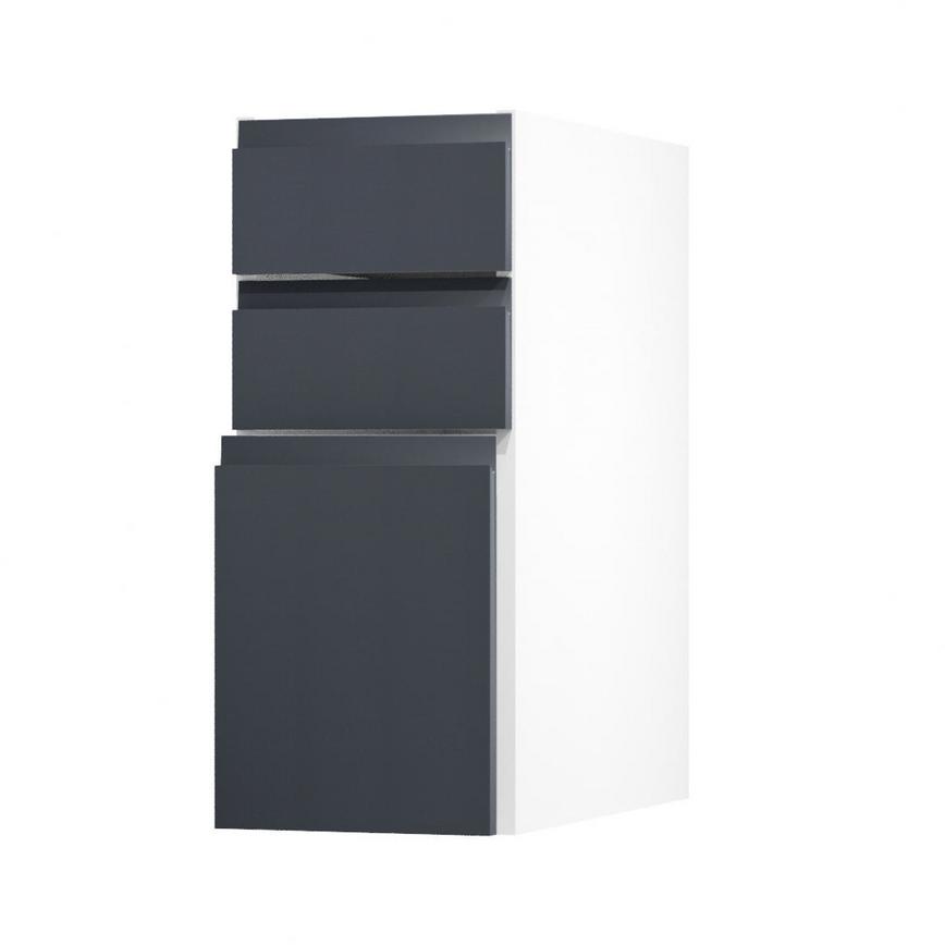 Clerkenwell Super Matt Navy 300 Pan Drawer Door Open