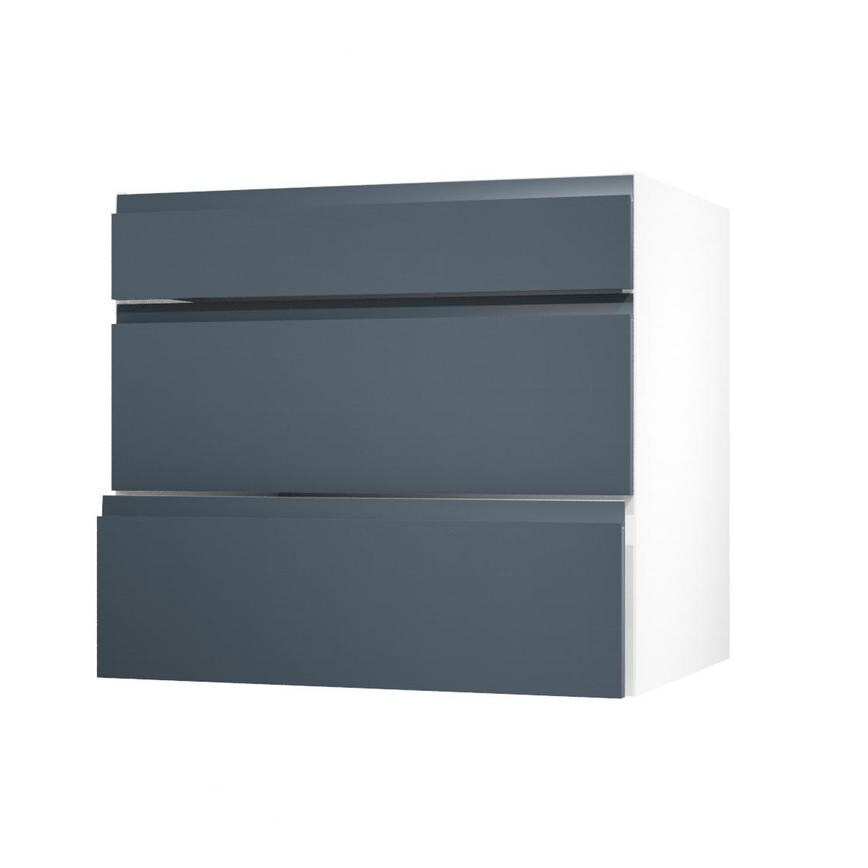 Clerkenwell Super Matt Navy 800 Pan Drawer Door Open