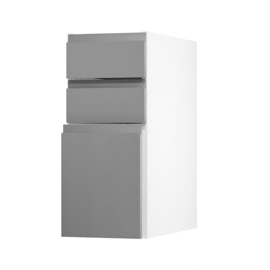 Clerkenwell Super Matt Slate Grey 300 Pan Drawer Door Open