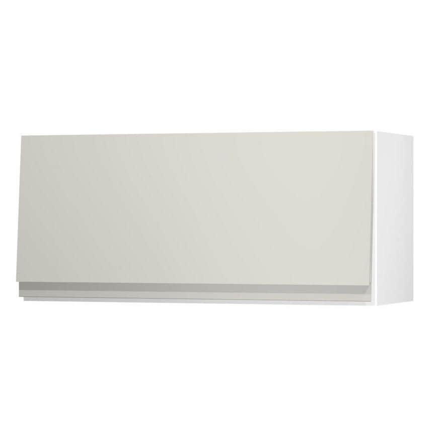 Clerkenwell Gloss Sandstone 800 Half Height / Pan Drawer Door Open