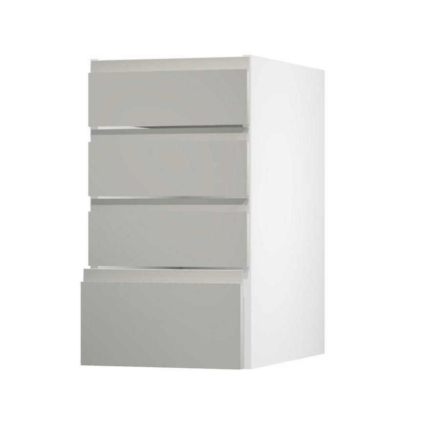 Clerkenwell Gloss Sandstone 400 Deep Drawer Door Open
