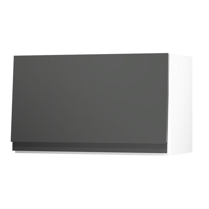 Clerkenwell Gloss Charcoal 600 Half Height Door Open