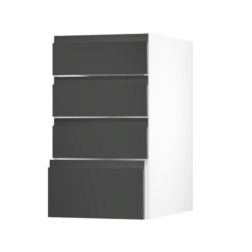 Clerkenwell Gloss Charcoal 400 Deep Drawer Door Open