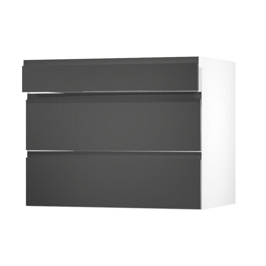 Clerkenwell Gloss Charcoal 900 Drawer Door Open