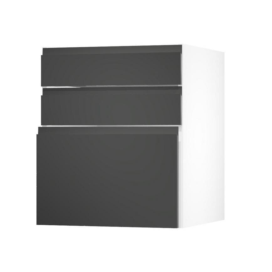 Clerkenwell Gloss Charcoal 600 Hob / Pan Drawer Door Open