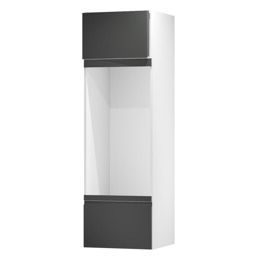 Clerkenwell Gloss Charcoal 600 Appliance Tower Door Open 437mm