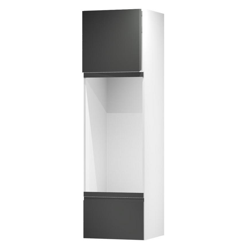 Clerkenwell Gloss Charcoal 600 Tall Appliance Tower Door Open 570mm