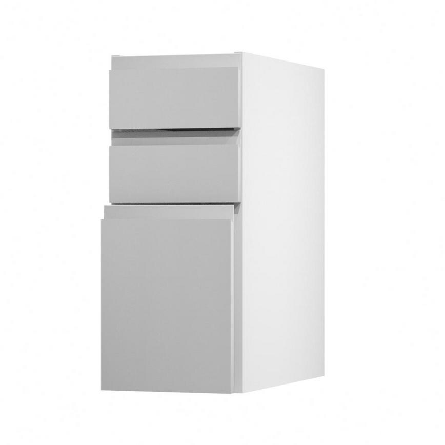 Clerkenwell Super Matt Dove Grey 300 Pan Drawer Door Open