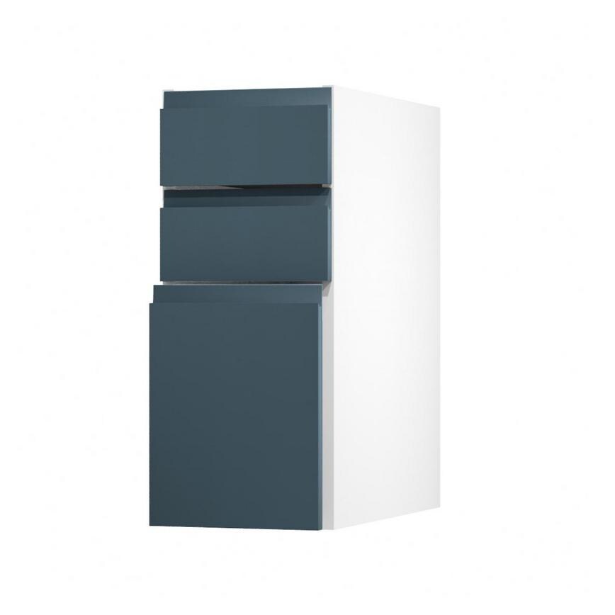 Clerkenwell Super Matt Marine Blue 300 Pan Drawer Door Open