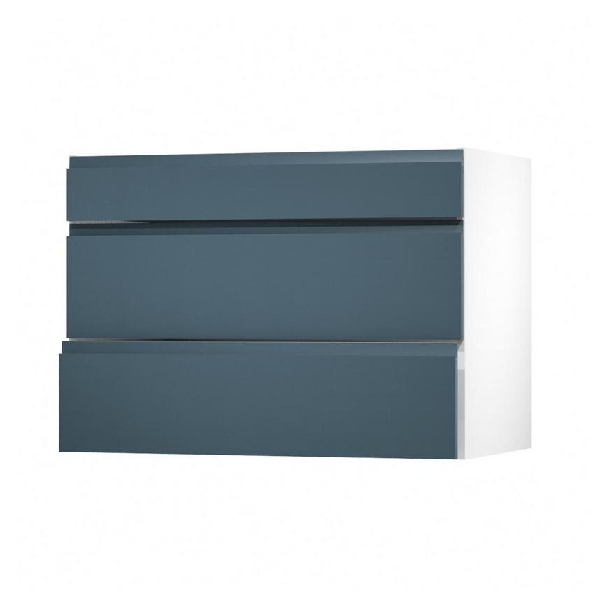 Clerkenwell Super Matt Marine Blue 1000 Fridge Freezer Wall Door Open