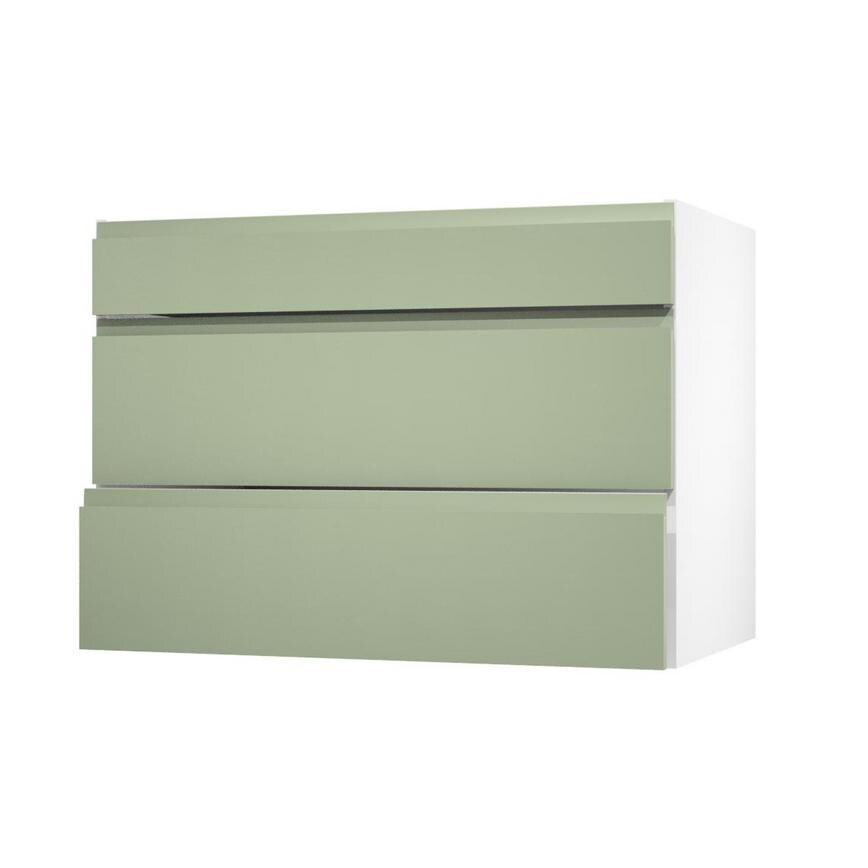 Clerkenwell Super Matt Reed Green 1000 Fridge Freezer Wall Door Open