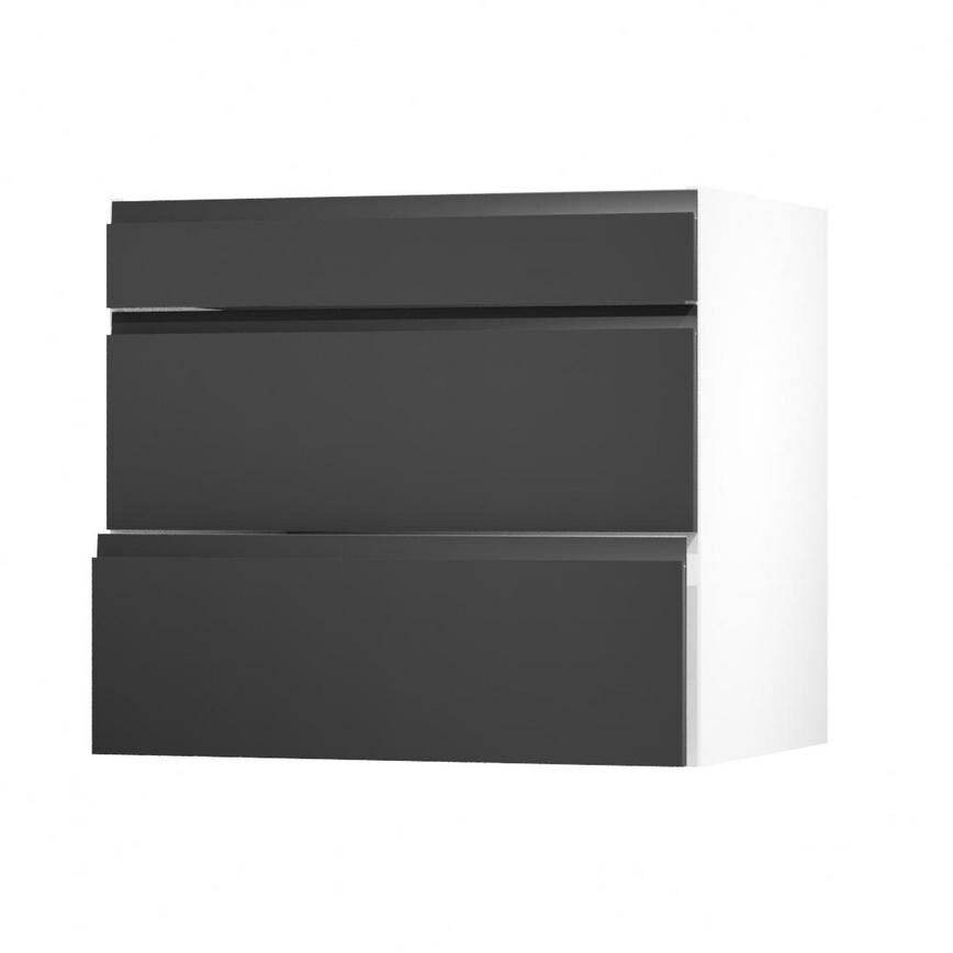Clerkenwell Super Matt Black 800 Pan Drawer Front Angled Open