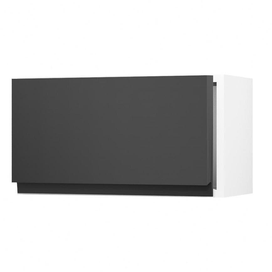 Clerkenwell Super Matt Black 600 Integrated Microwave Topbox Door Open