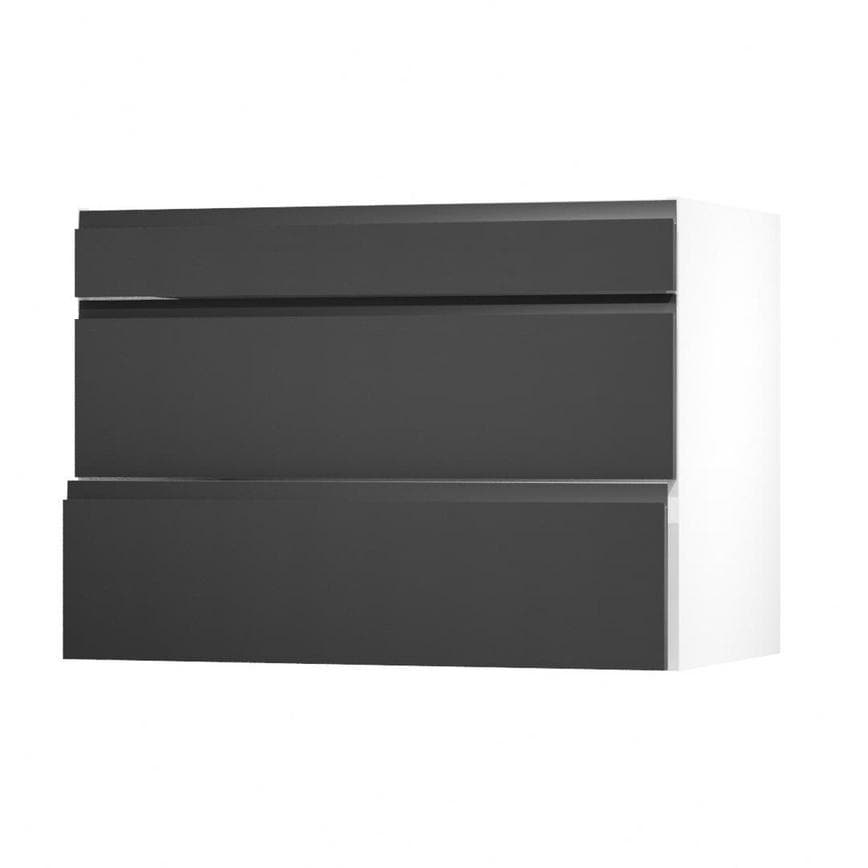 Clerkenwell Super Matt Black 1000 Fridge Freezer Wall Door Open