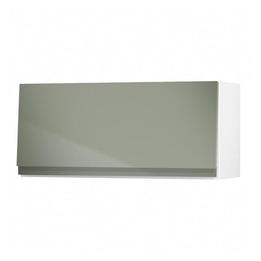 Clerkenwell Gloss Reed Green 800 Half Height / Pan Drawer Door Open