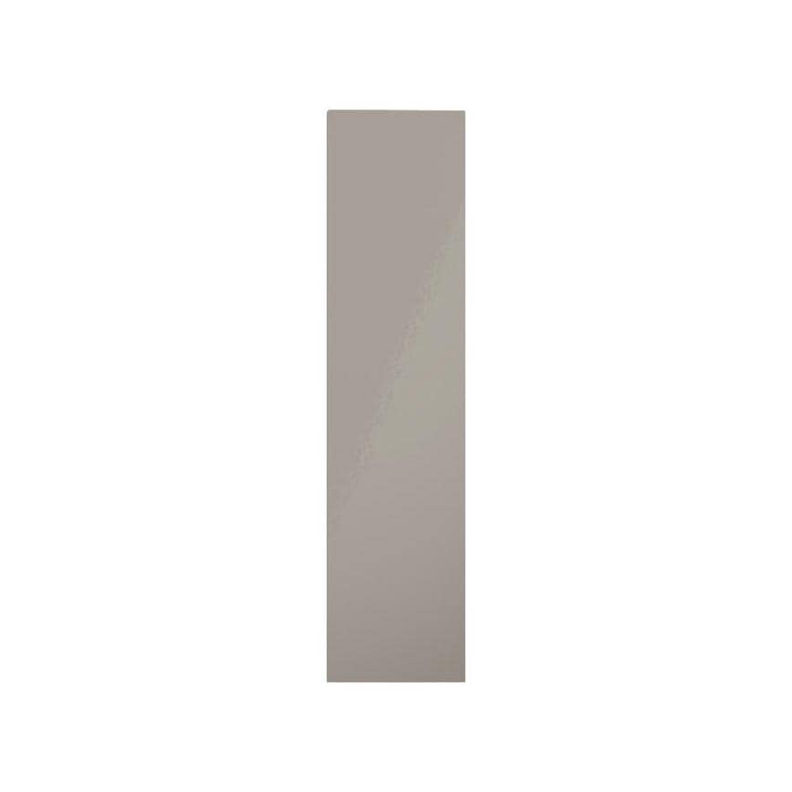 Clerkenwell Gloss Sand Grey 300mm x 1200mm Larder Door Shown Closed from the Front as Part of a Full Height Larder Unit