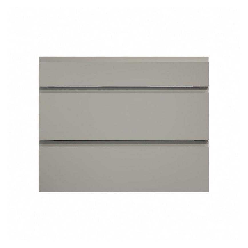 Clerkenwell Gloss Sand Grey 900mm x 275mm Pan Drawer Front Shown Closed from the Front as Part of a Full Drawer Unit