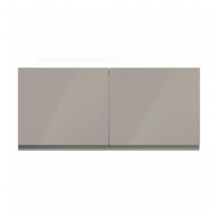 Clerkenwell Gloss Sand Grey 500mm x 460mm Tall Bridging Unit Shown Closed from the Front as a Pair of Doors